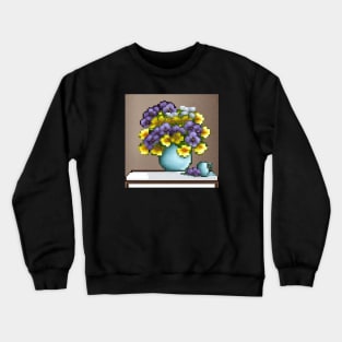 Pansy Floral Illustration Leaves Vintage Since Crewneck Sweatshirt